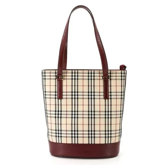 BURBERRY Beige Leather Tote Bag - Picture 1 of 9